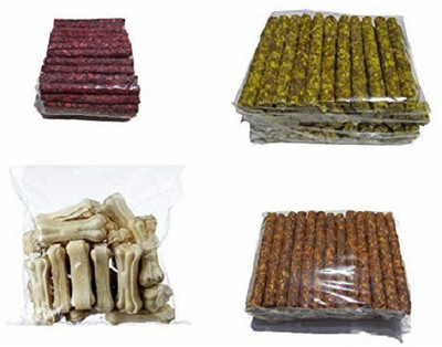 

PetNutro MUNCHY YELLOW 500G MUNCHY RED 500G MUNCHY NATURAL 500G BONE 3IN 500G Chicken, Mutton, Vegetable Dog Chew(2 kg, Pack of 4)