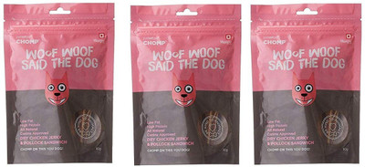 

Goofy Tails Chomp Dry Chicken Jerky & Pollock Sandwich Dog Treats 80g (Pack of 3) Dog Treat(80 g, Pack of 3)