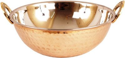 

IndianArtVilla Handmade High Quality Steel Copper Kadhai, 1000 ml,Dish Serving Karahi 20 cm Kadhai 20 cm(Copper), Brown