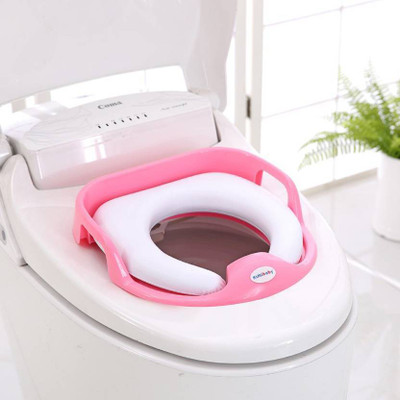 

RKPM Baby Toilet Seat Safe Soft Training Seat Potty Sitting ring With Handles Potty Seat (Pink) Potty Seat(Pink)