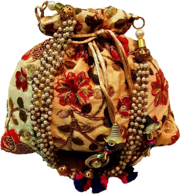 

Jmdaddictiongallery Traditional Design Tote Shape Potli(Multicolor)