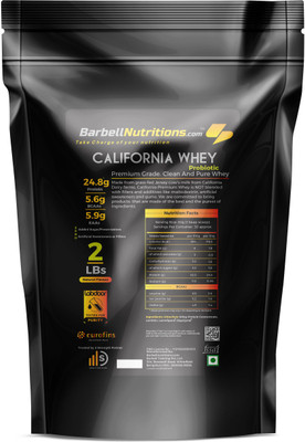 

Barbell Nutritions.com California Whey Premium Whey Protein(907 g, Natural (Unsweetened) Probiotics)