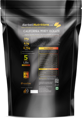 

Barbell Nutritions.com California Whey Isolate Whey Protein(2.27 kg, Chocolate Delight)