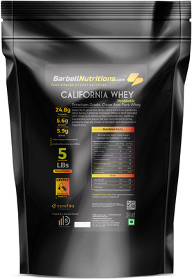 

Barbell Nutritions.com California Whey Premium Whey Protein(2.27 kg, Natural (Unsweetened)-Probiotics)