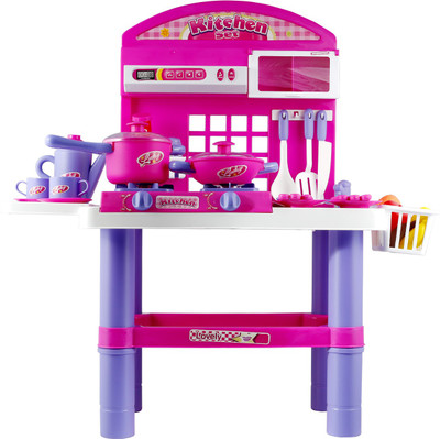 

ToyzIsland Exclusive High Quality KITCHEN SET BIG SIZE66X32.5X68CM PINK COLOUR WITHLIGHT AND MUSIC