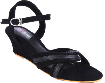 Shuberry Women Black Wedges Flipkart