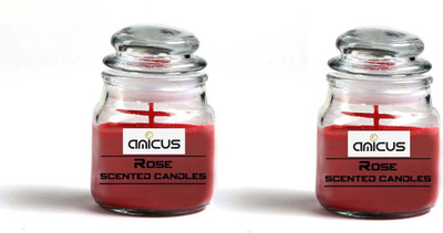 

Amicus Rose Scented Jar Candle 2 Pieces Set Each 84 Grams(84 g)