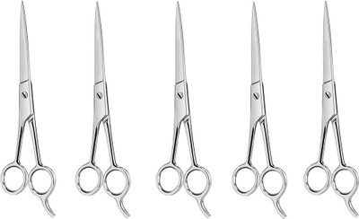 

Fllik Hair Cutting Scissor Professional Salon Combo of 5 Stainless Steel Scissors(Set of 5, Steel)