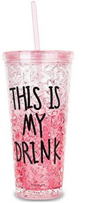

BLACK CAT INC Attractive Acrylic Frosty Mason Jar Ice Cup with strew and lid Gel (Purple, 650 ml) 0068(Red)