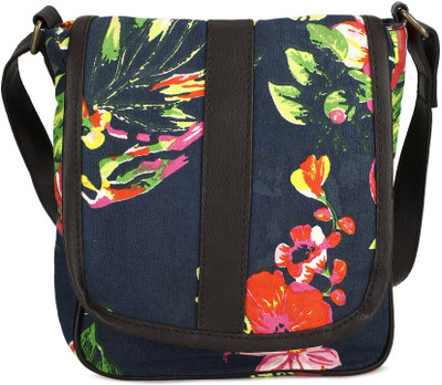 

People Women Casual Blue, Green Canvas Sling Bag