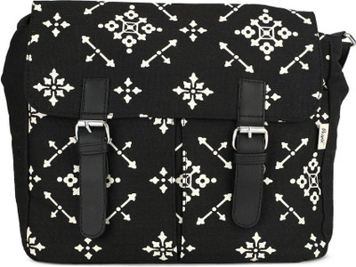 

People Women Casual Black, White Canvas Sling Bag
