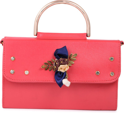 

GLORIST Women Casual Pink Leatherette Hand-held Bag