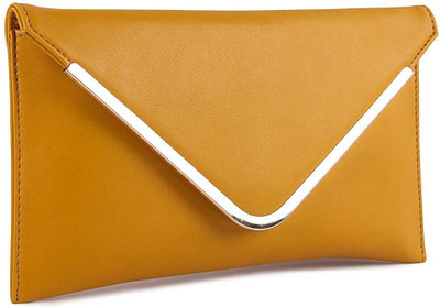 Kleio Women Casual Yellow PU Clutch
