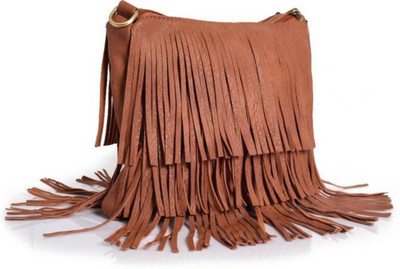 

Zoby Girls Evening/Party Brown PU Sling Bag