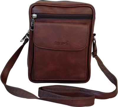

SM Men & Women Formal Brown PU Sling Bag