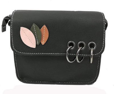 

EMOSHA Women Casual Black PU Sling Bag