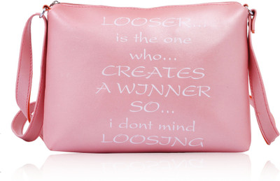 

GLORIST Women Casual Pink Leatherette Sling Bag
