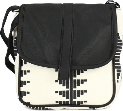

People Women Casual Black, White Canvas Sling Bag