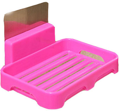 

Hojo Soap Box Self Adhesive Traceless Waterproof Kitchen Bathroom Soap Holder Dish No Drilling Required(Pink)
