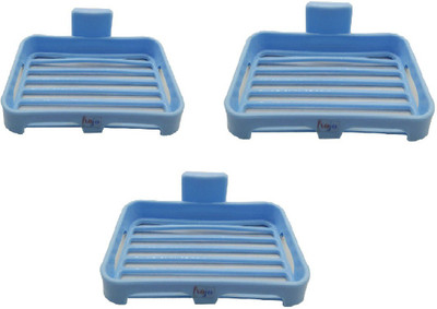 

Hojo Soap Box Self Adhesive Traceless Waterproof Kitchen Bathroom Soap Holder Shelf Dish No Drilling Required Pack of 3 (Blue)(Blue)