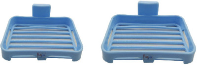 

Hojo Soap Box Self Adhesive Traceless Waterproof Kitchen Bathroom Soap Holder Shelf Dish No Drilling Required Pack of 2 (Blue)(Blue)