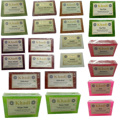 

Khadi Herbal Assorted Handmade Soap Pack of 21 pcs(2625 g, Pack of 21)