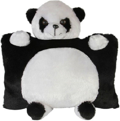 Tajpur Traders Panda pillow black & white - 35 cm(Multicolor)