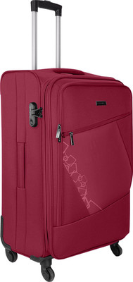 

Nasher Miles Bogota Expander Soft Side Checkin Luggage| Maroon 24 Inch /65CM Trolley/Travel/Tourist Bag Expandable Cabin Luggage -  inch(Red