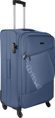 

Nasher Miles Bogota Expander Soft Side Checkin Luggage| Navy Blue 24 Inch /65CM Trolley/Travel/Tourist Bag Expandable Cabin Luggage -  inch(Blue