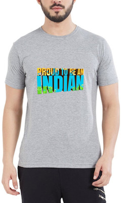 BRITISH TERMINAL Typography Men Round Neck Grey T-Shirt