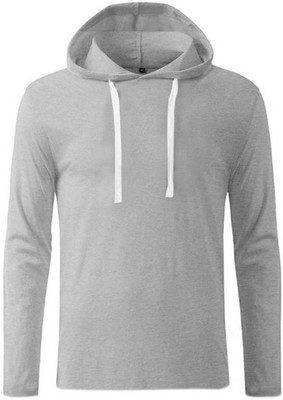 Himgiri International Solid Men Hooded Grey T-Shirt
