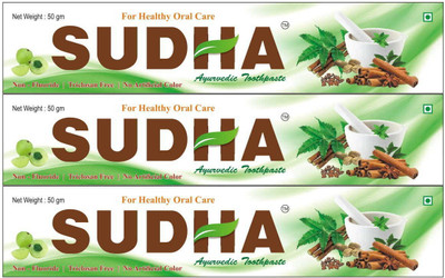 

Sudha Ayurvedic Toothpaste 3 Toothpaste(50 g, Pack of 3)