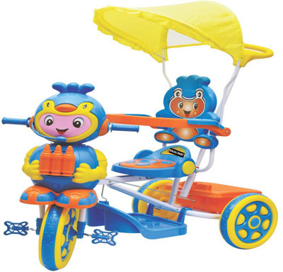 

Bajaj Baby Product Tricycle for Baby Newly Launched With Back Front and Back Side Basket and Parent Handle - Canopy , Footboard For Pushing Recommended for New Born 1,2,3,4,5 Years Old Children Musical Tricycle for Baby Boys & Girls Gifts Tricycle for Kid