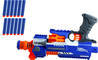 

ToyzIsland Exclusive High Quality SUPER HERO HIGH SPEED NERF STYLE GUN WITH 20 SOFT DART WITHLASER MUSIC BATTERY OPPERATED(Multicolor)