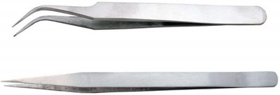 

PagKis Stainless Steel Multipurpose Tweezer Set for False Eye Lashes, Eyelash Extensions, Nail Art - Manicure Tool