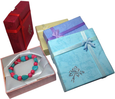 

Aumni Crafts Cardboard Bracelet & Bangle box [For Gift Packing] 9x2.3cm Square Random Colors (Pack of 4 pieces) Cardboard Bracelet & Bangle Box Vanity Box(Random Colors)