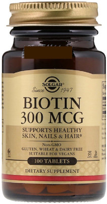 

Solgar Solgar, Biotin, 300 mcg, 100 Tablets(100 No)