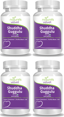 

Natures Velvet Lifecare Shuddha Guggulu Pure Extract 500 mg, 60 Veggie Capsules -Pack of 4(240 No)