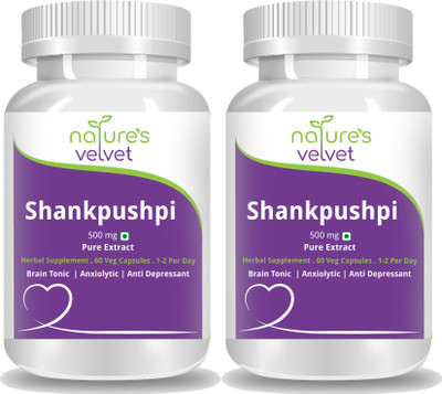 

Natures Velvet Lifecare Shankpushpi Pure Extract 500 mg, 60 Veggie Capsules - Pack of 2(120 No)