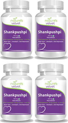 

Natures Velvet Lifecare Shankpushpi Pure Extract 500 mg, 60 Veggie Capsules - Pack of 4(240 No)