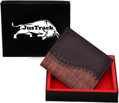 

JusTrack Men Brown Genuine Leather Wallet(8 Card Slots)