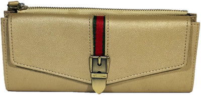 

cereta Girls Gold Artificial Leather Wallet(11 Card Slots), Golden