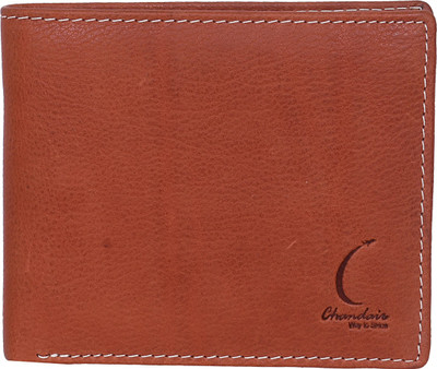 

Chandair Men Orange Genuine Leather Wallet(7 Card Slots), Light amber orange