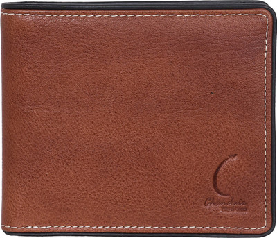 

Chandair Men Brown Genuine Leather Wallet(4 Card Slots), Wood brown with black piping