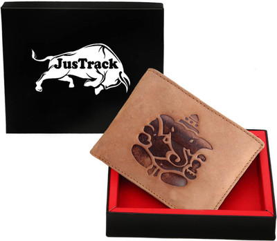 

JusTrack Men Tan Genuine Leather Wallet(7 Card Slots)