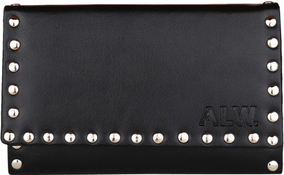 

ALW Women Black Artificial Leather Wallet(3 Card Slots)