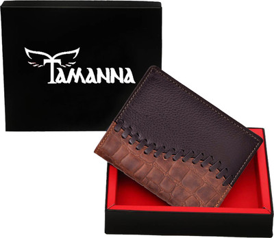 Tamanna Men Brown Genuine Leather Wallet(8 Card Slots)