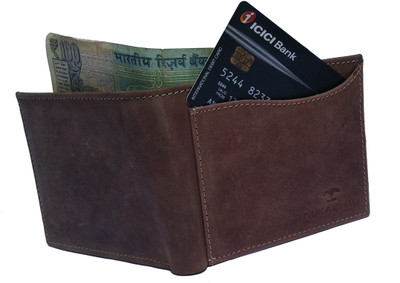 

Nukaichau Men Brown Genuine Leather Wallet(6 Card Slots)