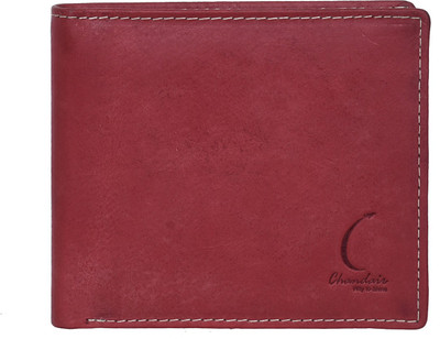 

Chandair Men Red Genuine Leather Wallet(7 Card Slots), Light ruby red