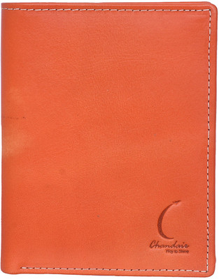 

Chandair Men Orange Genuine Leather Wallet(8 Card Slots), Dark portlano orange
